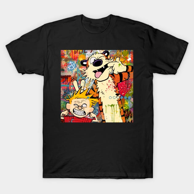 Calvin & Hobbes pop art T-Shirt by christian@heltsort.com